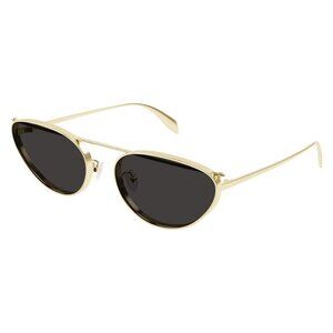 New ALEXANDER MCQUEEN Gold Cat Eye AM0424S 001 Sunglasses Women